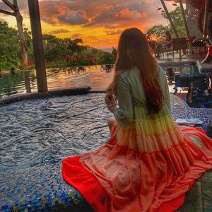 Vici Wavelength Rainbow Tiered High Low Maxi